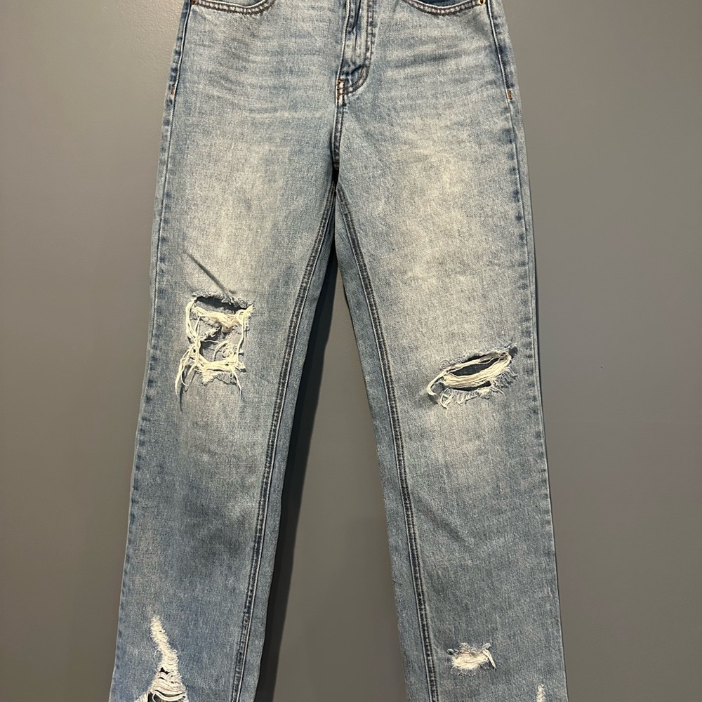 Urban Outfitters BDG Blue Straight Leg Jeans with Vintage Distressing